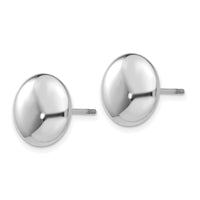 14k White Polished 12mm Button Post Earrings-H1029