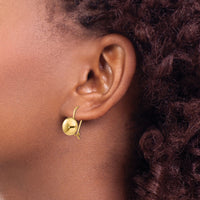 14k Polished 10.5mm Button Kidney Wire Earrings-H1034