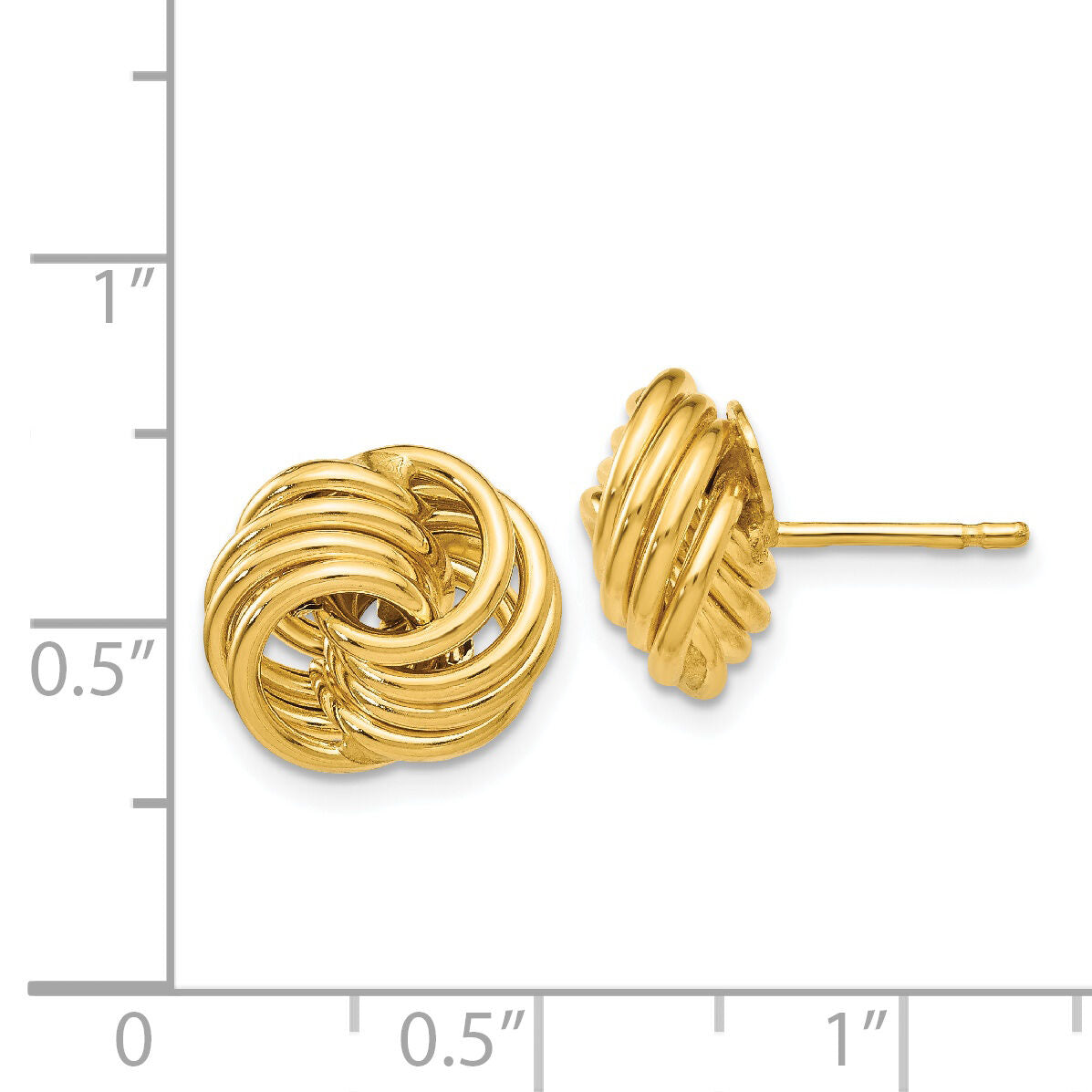 14k Polished Fancy Post Earrings-H1055