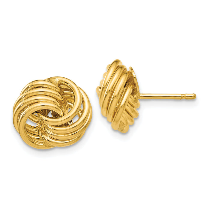 14k Polished Fancy Post Earrings-H1055