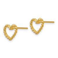 14k Heart Post Earrings-H1067
