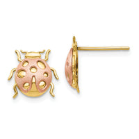 14k Two-Tone Ladybug Post Earrings-H1108