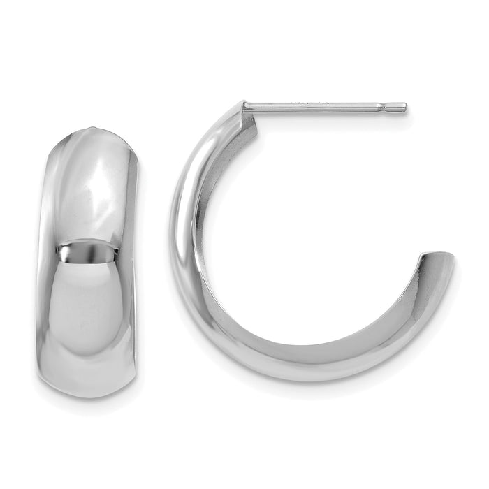 14k White Gold Hoop Earrings-H327