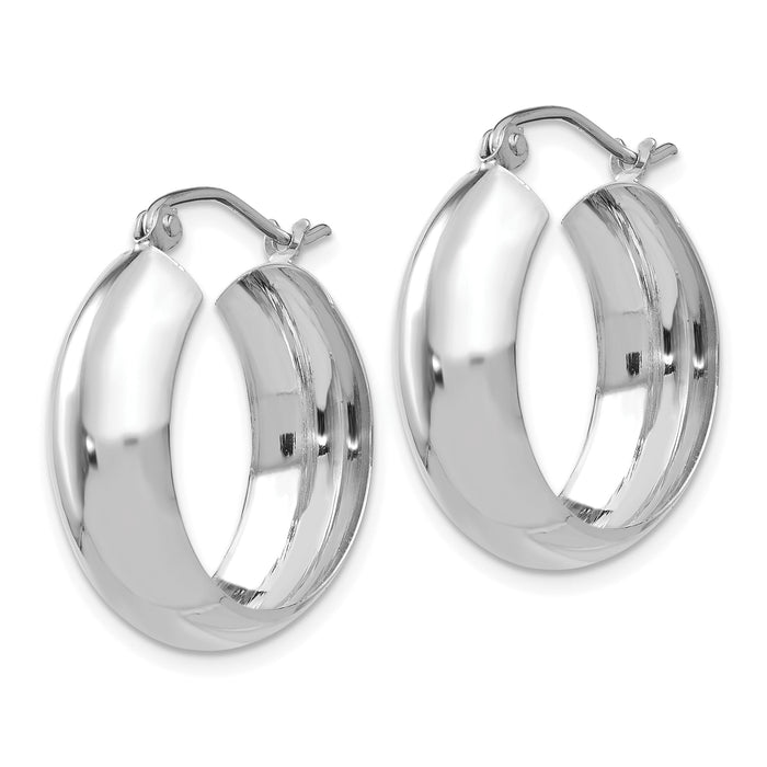 14k White Gold Hoop Earrings-H328