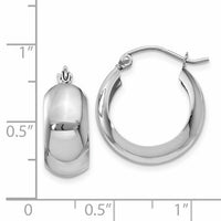 14k White Gold Fancy Hoop Earrings-H331