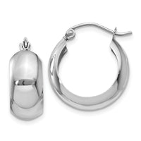 14k White Gold Fancy Hoop Earrings-H331