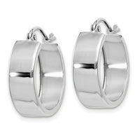 14k White Gold Fancy Hoop Earrings-H341