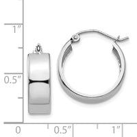 14k White Gold Fancy Hoop Earrings-H341