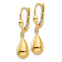 14k Polished Fancy Dangle Leverback Earrings-H557