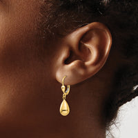 14k Polished Fancy Dangle Leverback Earrings-H557