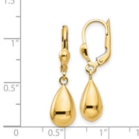 14k Polished Fancy Dangle Leverback Earrings-H557