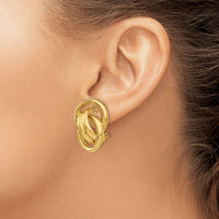 14k Polished Fancy Omega Back Post Earrings-H558