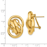 14k Polished Fancy Omega Back Post Earrings-H558