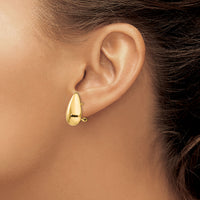 14k Polished Teardrop Omega Back Post Earrings-H567