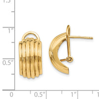 14k Polished Fancy Omega Back Post Earrings-H577