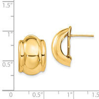 14k Polished Fancy Omega Back Post Earrings-H580