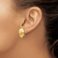 14k Polished Fancy Omega Back Post Earrings-H590