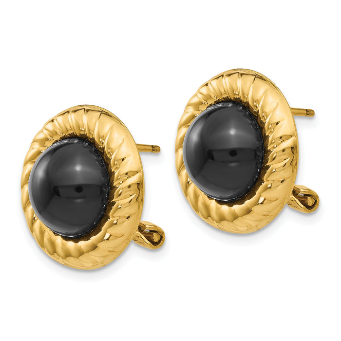 14k Onyx Fancy Earrings-H624