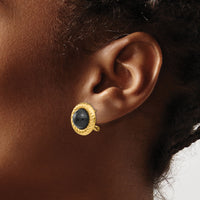 14k Onyx Fancy Earrings-H624