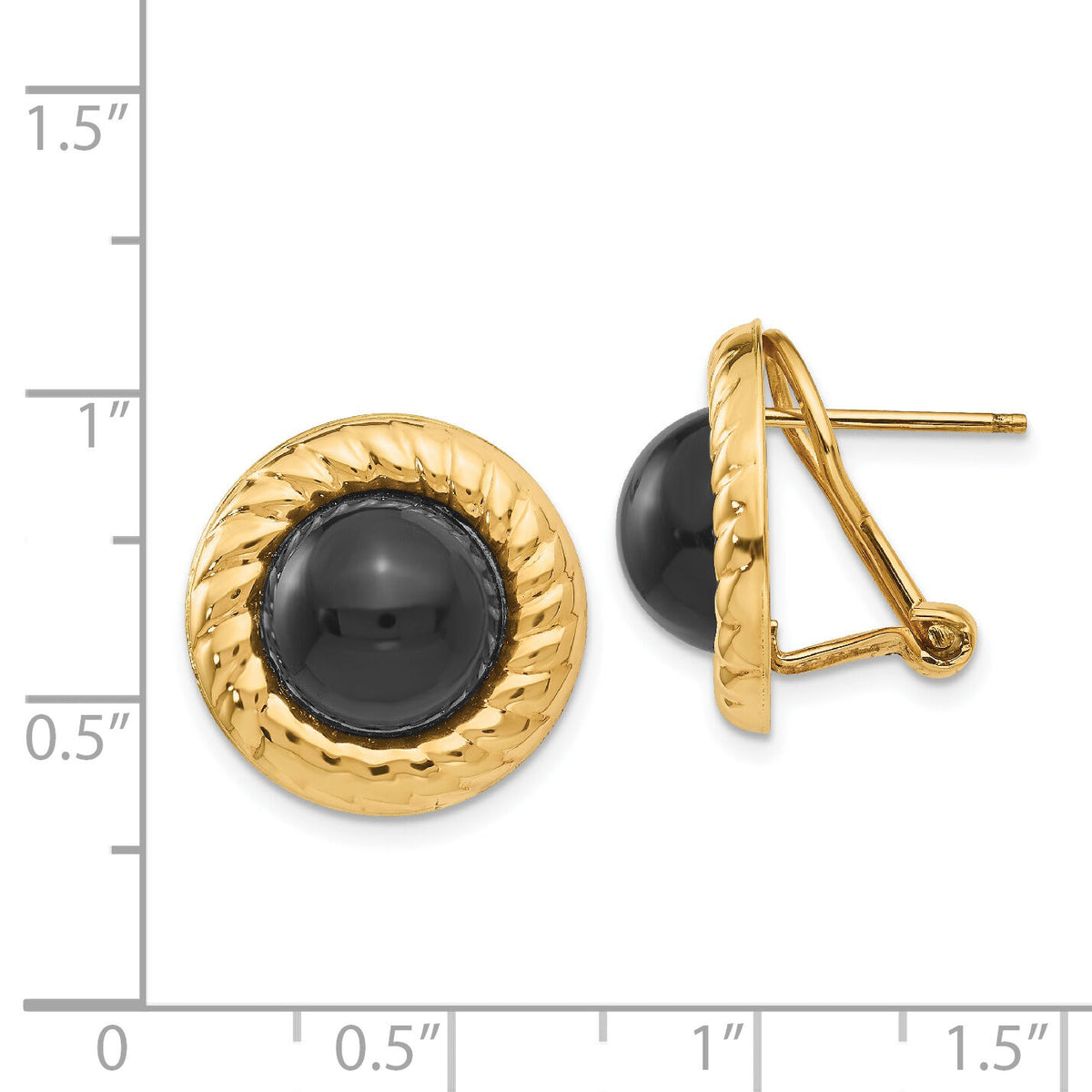 14k Onyx Fancy Earrings-H624