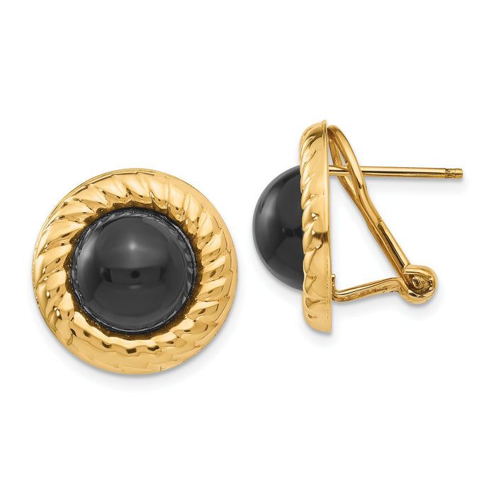 14k Onyx Fancy Earrings-H624