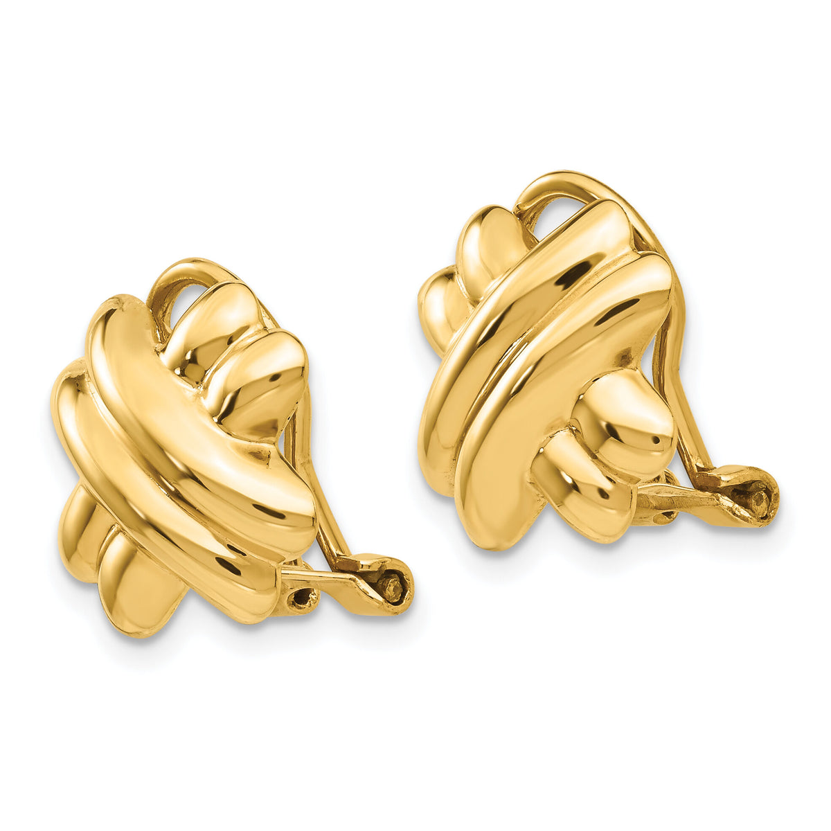 14k Non-pierced X Earrings-H631