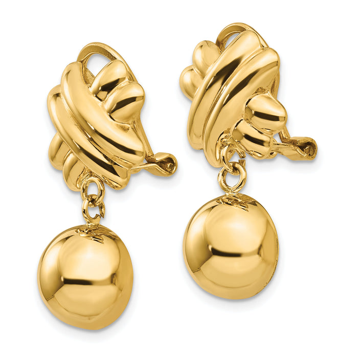 14k Non-pierced Fancy Ball Earrings-H632