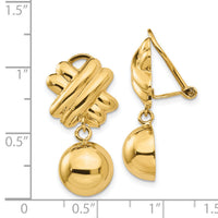 14k Non-pierced Fancy Ball Earrings-H632