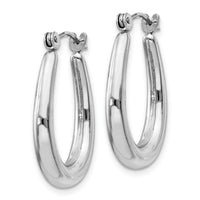 14k White Gold Polished Hoop Earrings-H674