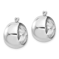 14k White Gold Polished Hoop Earring Jackets-H697J