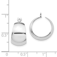 14k White Gold Polished Hoop Earring Jackets-H697J