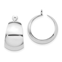 14k White Gold Polished Hoop Earring Jackets-H697J