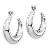 14k White Gold Polished Hoop Earring Jackets-H703J
