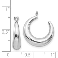 14k White Gold Polished Hoop Earring Jackets-H703J