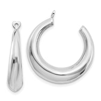 14k White Gold Polished Hoop Earring Jackets-H703J