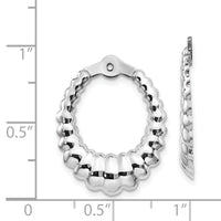 14k White Gold Scalloped Hoop Earring Jackets-H707J