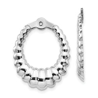 14k White Gold Scalloped Hoop Earring Jackets-H707J