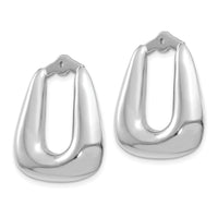 14k White Gold Polished Hoop Earring Jackets-H710J