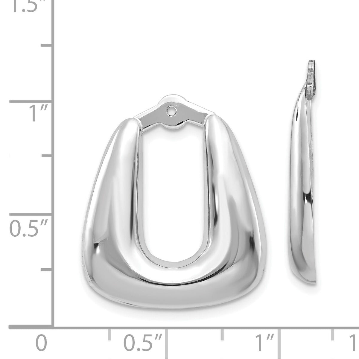 14k White Gold Polished Hoop Earring Jackets-H710J