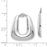 14k White Gold Polished Hoop Earring Jackets-H710J