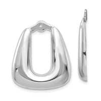 14k White Gold Polished Hoop Earring Jackets-H710J