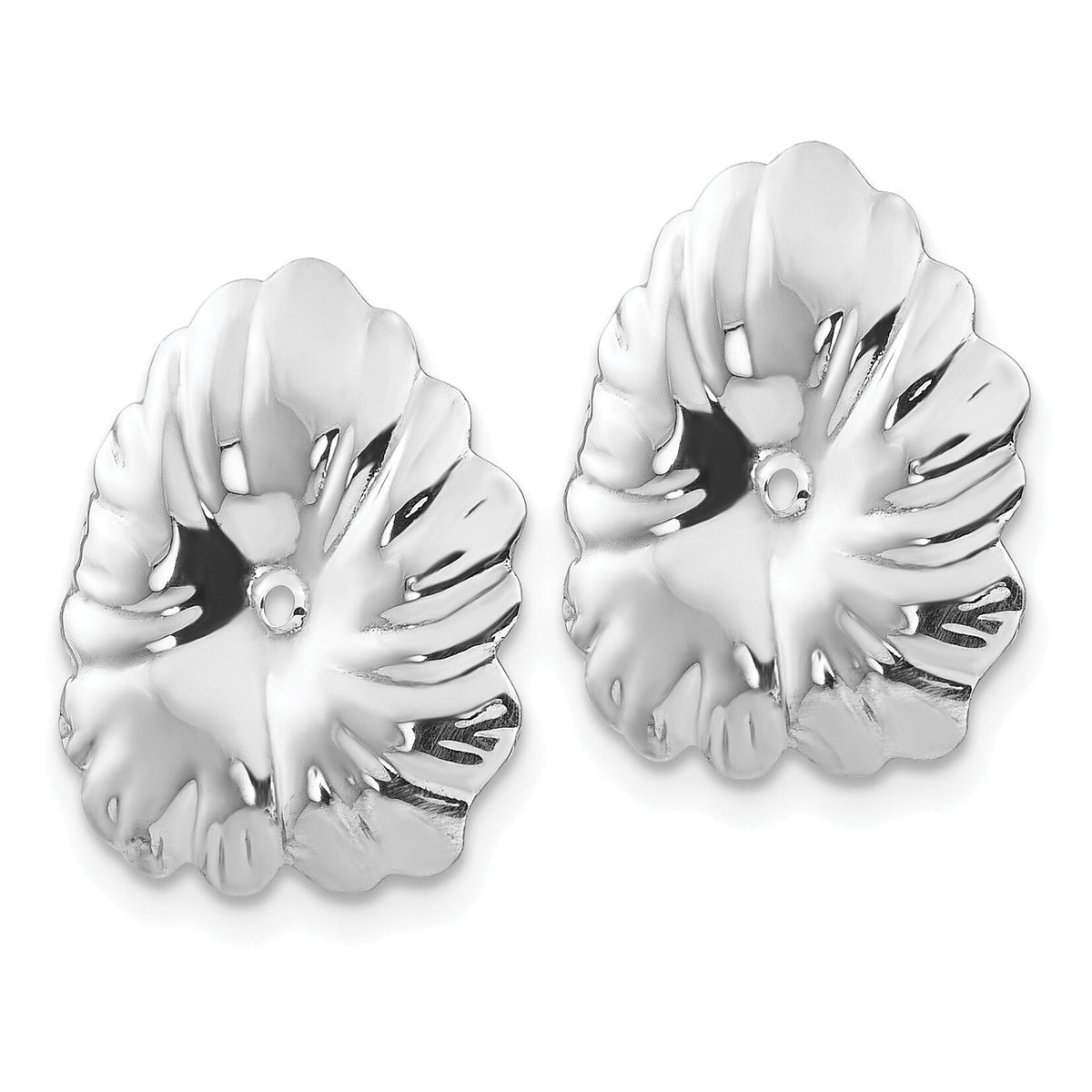 14k White Gold Floral Earring Jackets-H713J