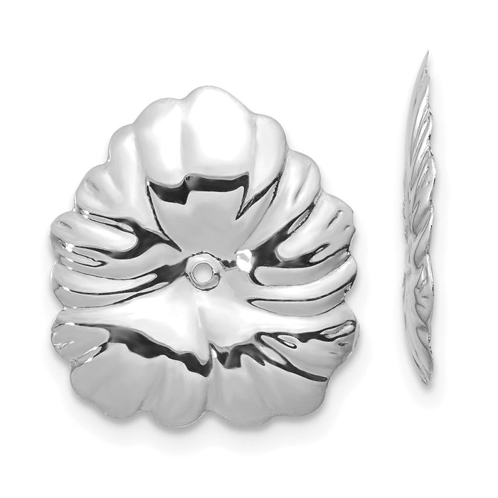 14k White Gold Floral Earring Jackets-H713J