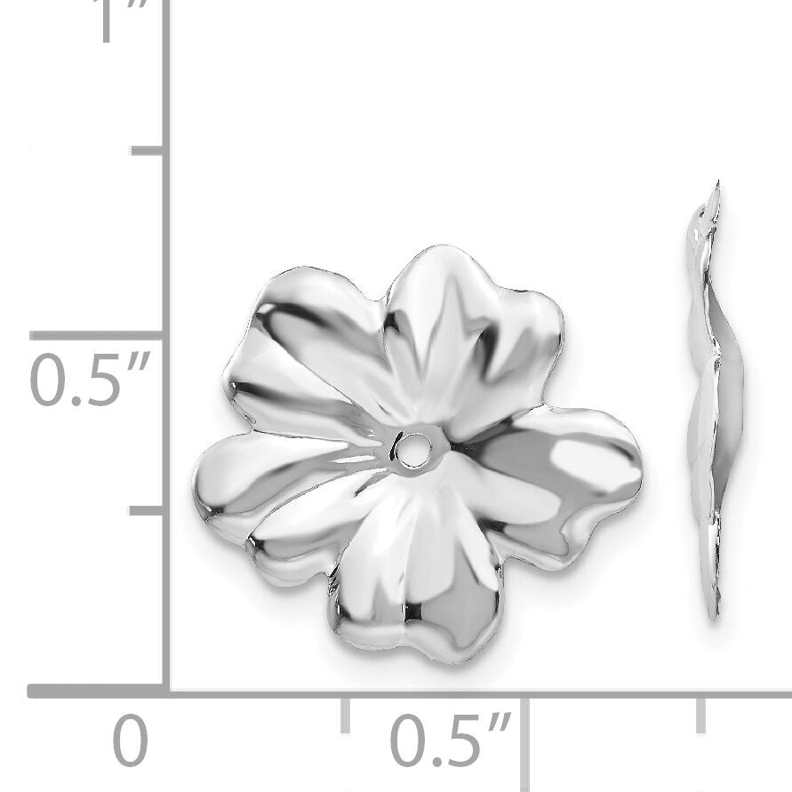 14k White Gold Floral Earring Jackets-H717J