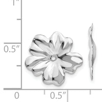 14k White Gold Floral Earring Jackets-H717J