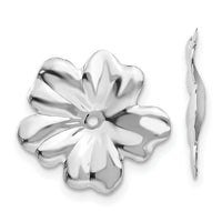 14k White Gold Floral Earring Jackets-H717J