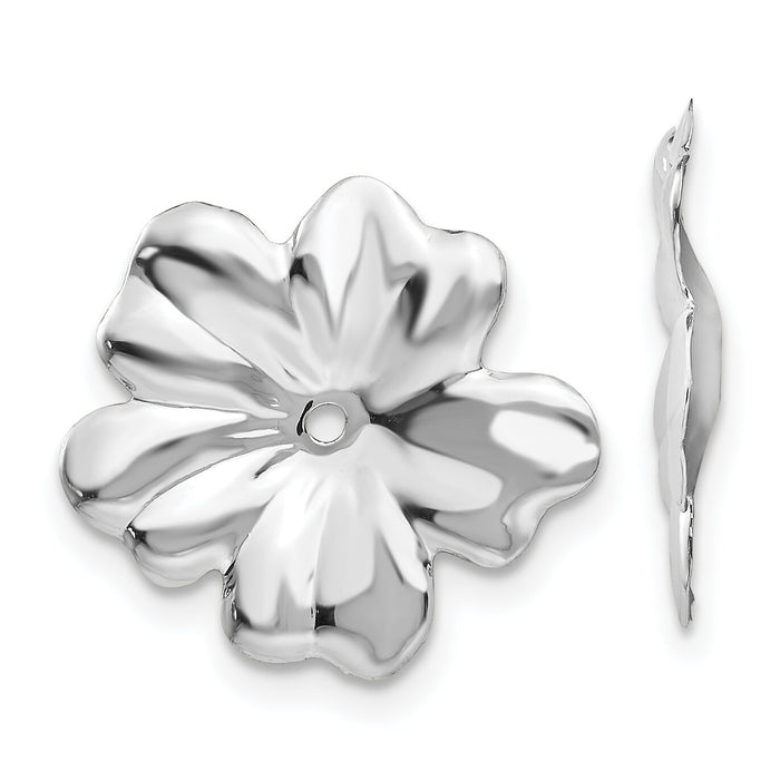 14k White Gold Floral Earring Jackets-H717J