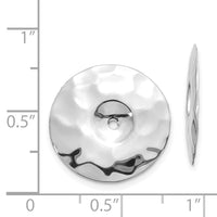 14k White Gold Polished Hammered Disc Earring Jackets-H720J