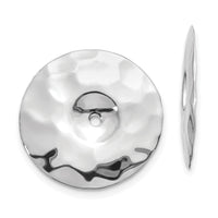14k White Gold Polished Hammered Disc Earring Jackets-H720J