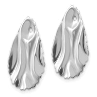 14k White Gold Polished Hammered Oval Earring Jackets-H723J